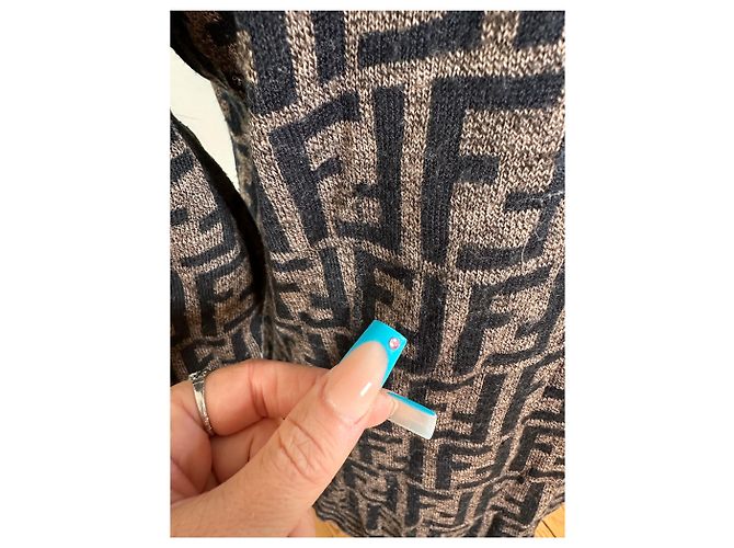 Suéter de punto Fendi Iconic FF Monogram Marrón Castaño - vista 3
