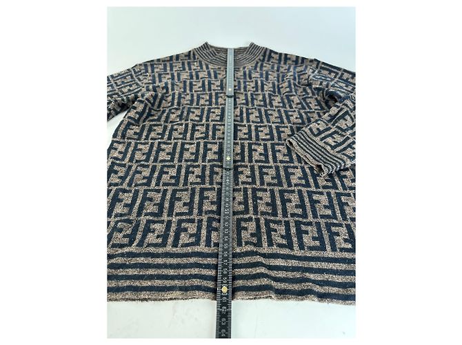 Suéter de punto Fendi Iconic FF Monogram Marrón Castaño - vista 9