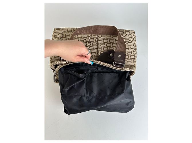 Borsa Tote in tela beige e pelle con monogramma Balenciaga - vista 10