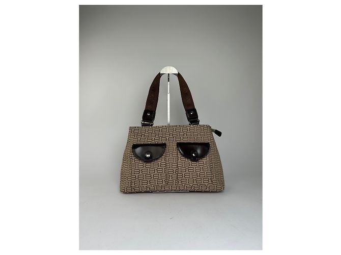 Borsa Tote in tela beige e pelle con monogramma Balenciaga - vista 11