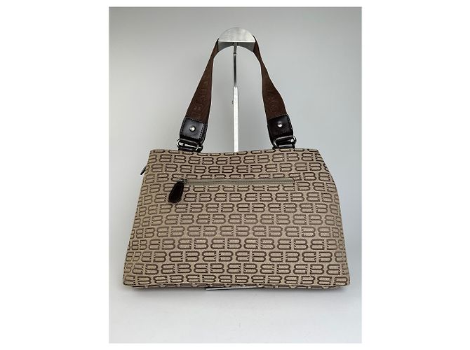 Borsa Tote in tela beige e pelle con monogramma Balenciaga - vista 2