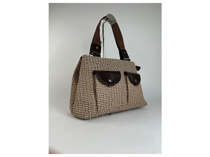 Borsa Tote in tela beige e pelle con monogramma Balenciaga - vista 8