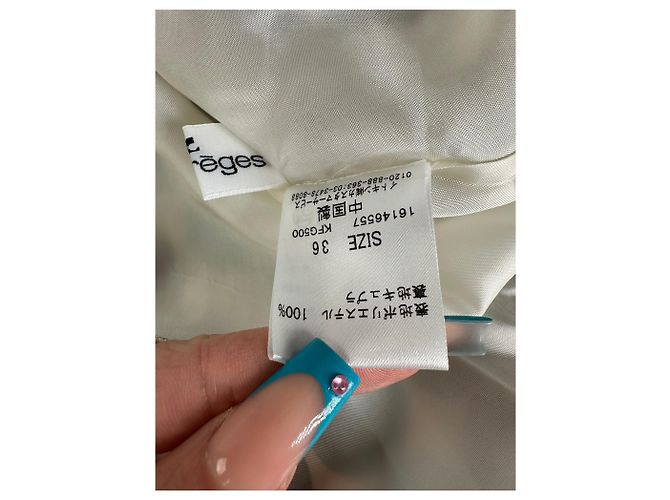 Falda Courreges con Estampado Geométrico Marrón Azul Crema Poliéster Castaño - vista 9