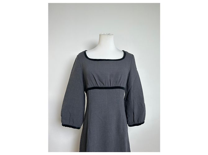 Vintage Balenciaga Mix Kleid Grau - Ansicht 13