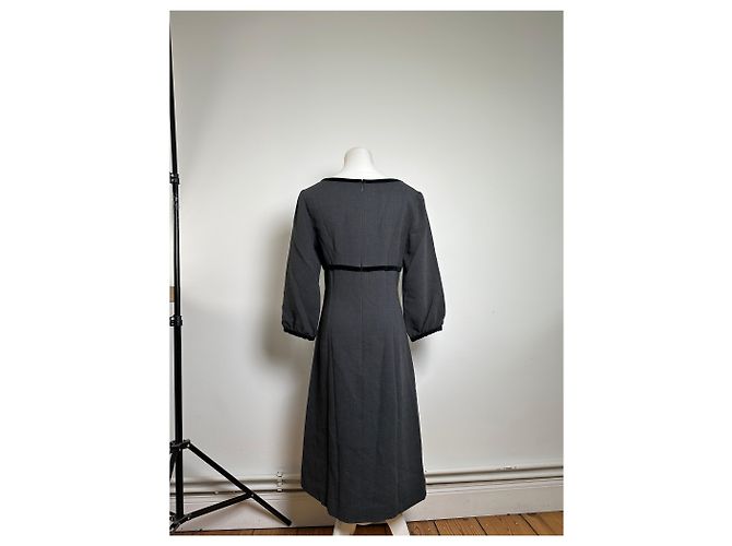 Vintage Balenciaga Mix Kleid Grau - Ansicht 3