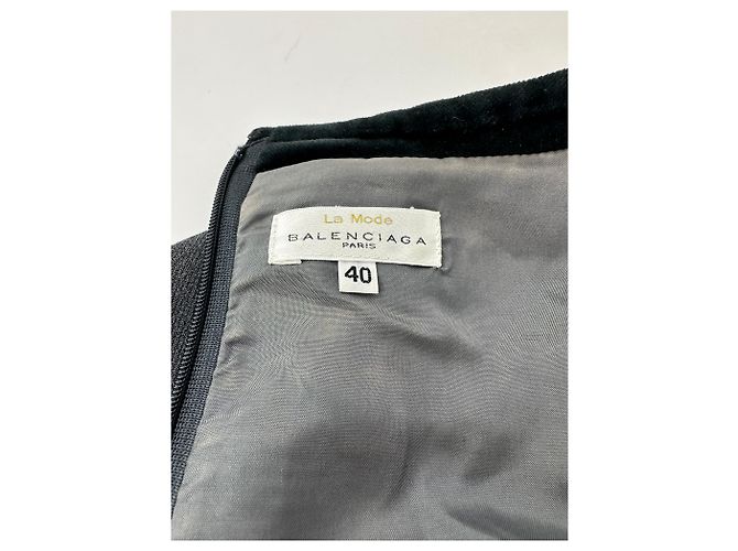 Vintage Balenciaga Mix Kleid Grau - Ansicht 4