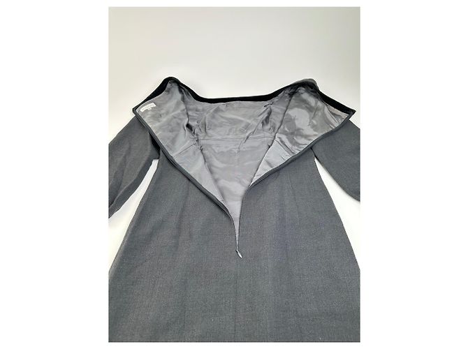 Vintage Balenciaga Mix Kleid Grau - Ansicht 7