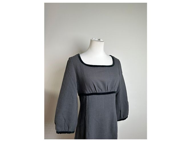 Vintage Balenciaga Mix Kleid Grau - Ansicht 8
