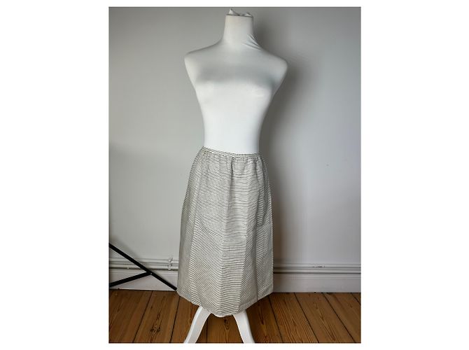 Gonna in cotone a righe vintage Courreges Multicolore - vista 8
