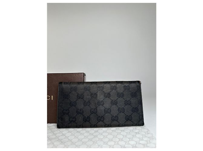 Clutch portafoglio in pelle vintage Gucci nera Nero - vista 11