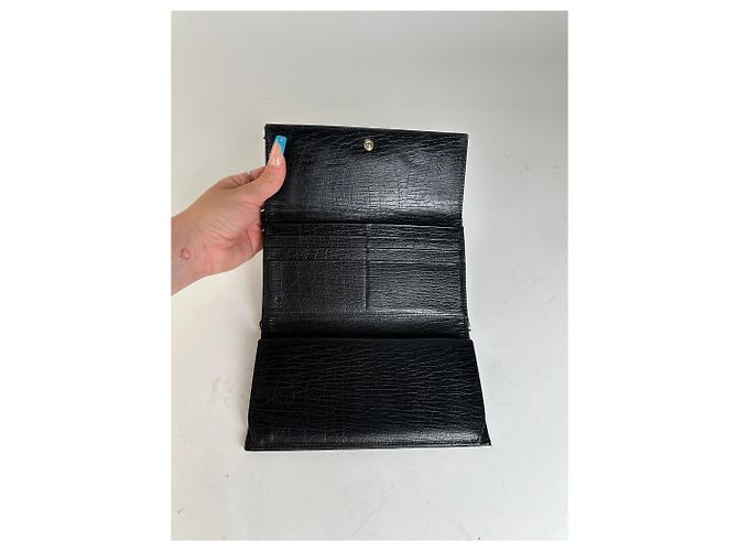 Clutch portafoglio in pelle vintage Gucci nera Nero - vista 3