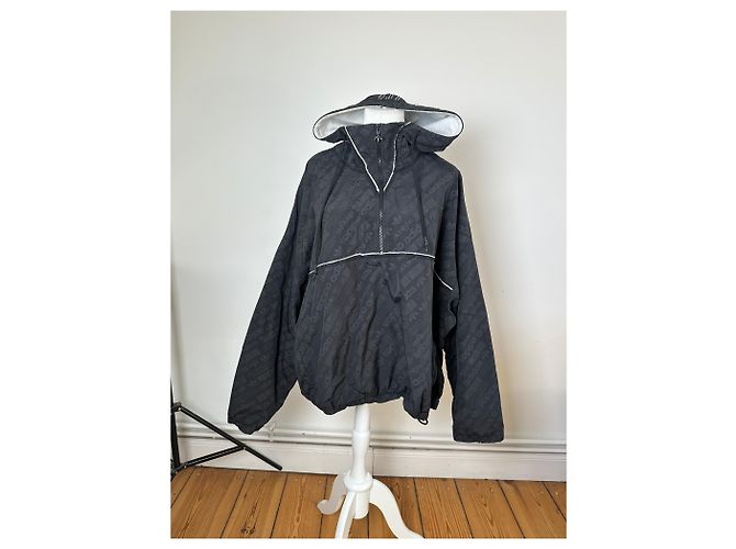 Windbreaker Alexander Wang Schwarz Reflektierendes Logo Muster - Ansicht 2