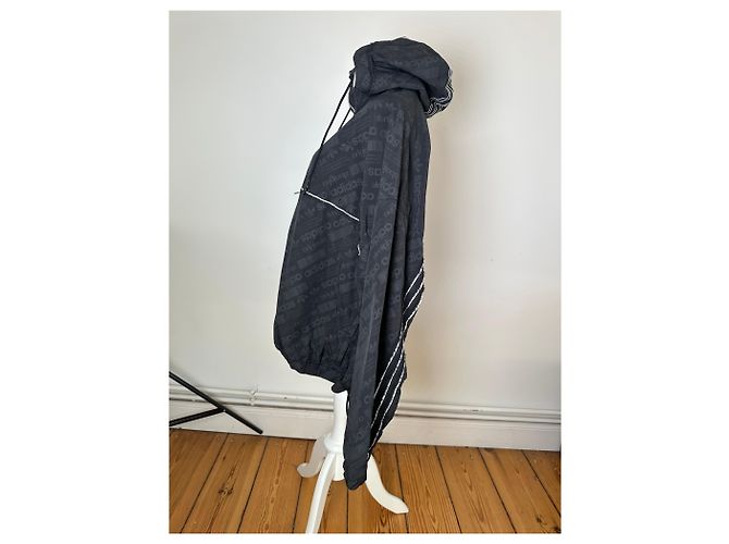 Windbreaker Alexander Wang Schwarz Reflektierendes Logo Muster - Ansicht 3