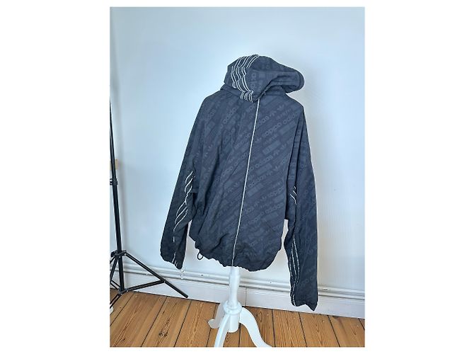 Windbreaker Alexander Wang Schwarz Reflektierendes Logo Muster - Ansicht 4