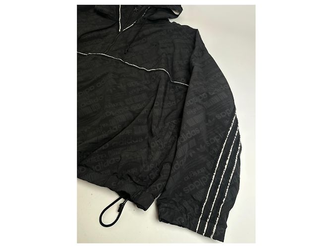Windbreaker Alexander Wang Schwarz Reflektierendes Logo Muster - Ansicht 6