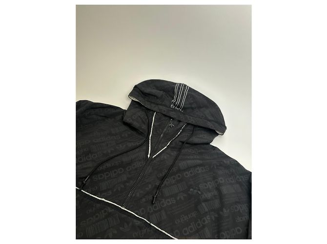 Windbreaker Alexander Wang Schwarz Reflektierendes Logo Muster - Ansicht 7