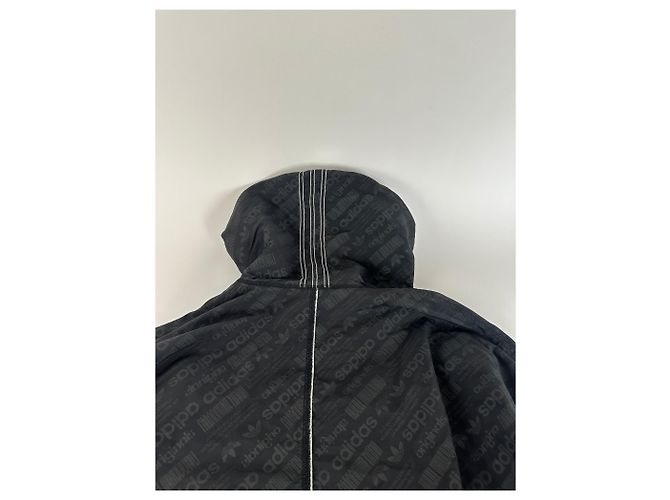 Windbreaker Alexander Wang Schwarz Reflektierendes Logo Muster - Ansicht 9