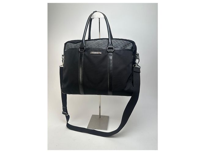 Maletín de nylon negro Burberry con múltiples compartimentos - vista 14