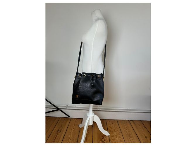 Vintage Givenchy Leder-Bucket-Bag Schwarz - Ansicht 10