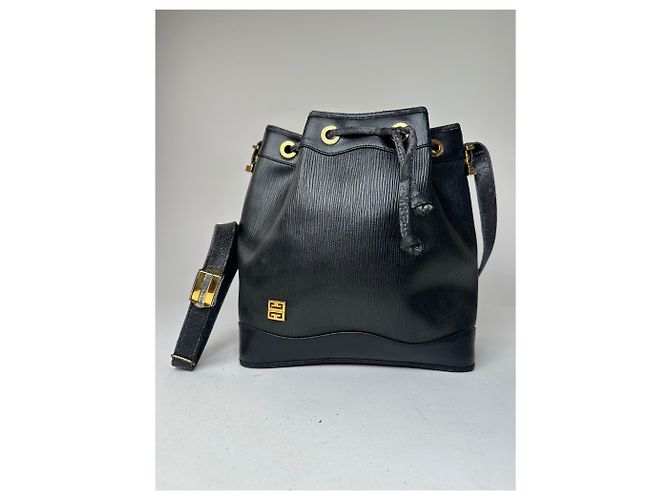 Vintage Givenchy Leder-Bucket-Bag Schwarz - Ansicht 12