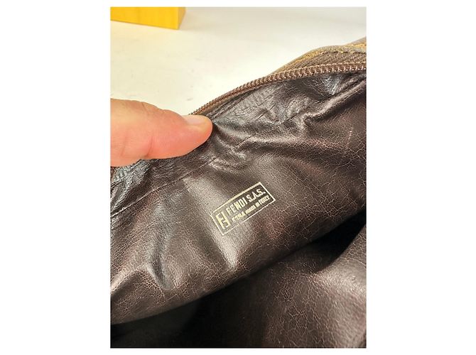Fendi Vintage Umhängetasche FF Logo Muster brauner Stoff - Ansicht 5