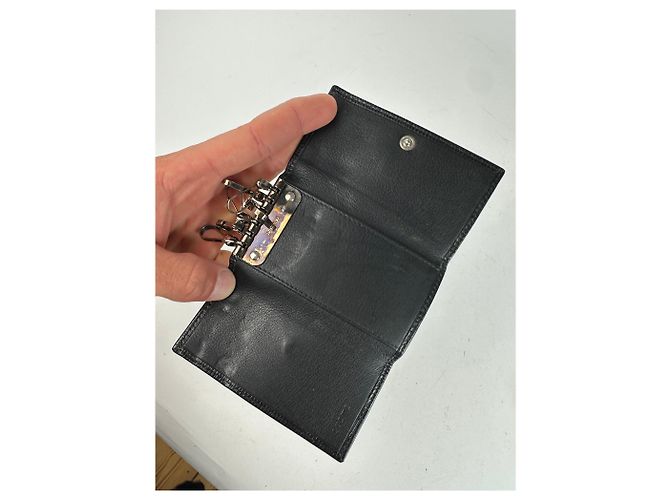 Vintage Loewe Leather Keychain Wallet Black - view 4