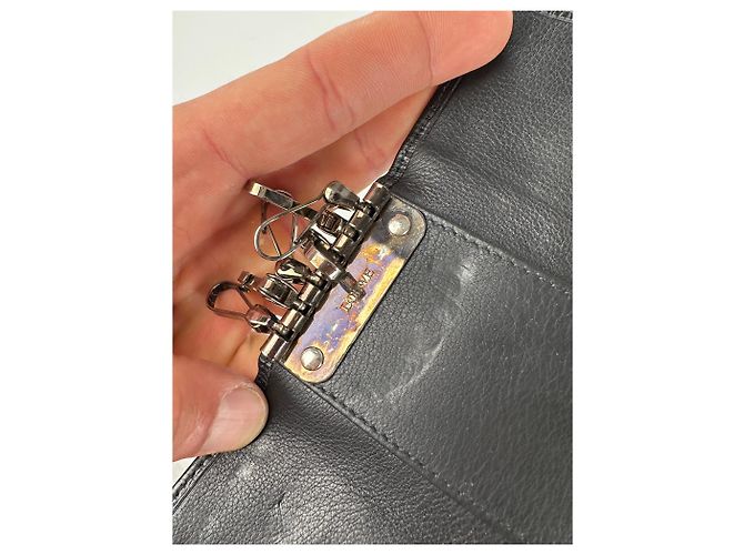 Vintage Loewe Leather Keychain Wallet Black - view 5