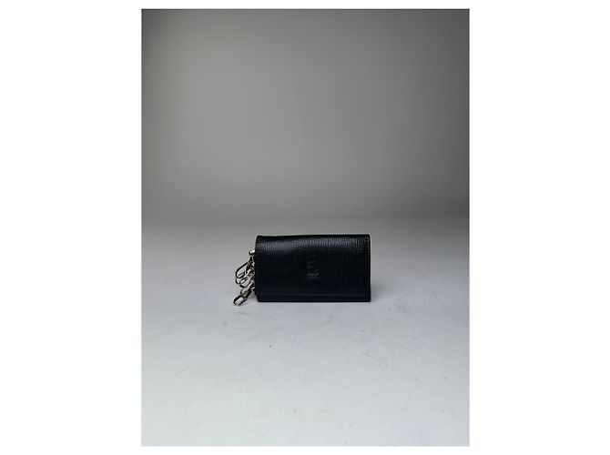 Vintage Loewe Leather Keychain Wallet Black - view 6
