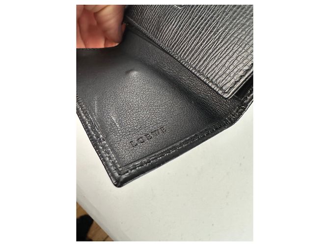 Vintage Loewe Leather Keychain Wallet Black - view 7