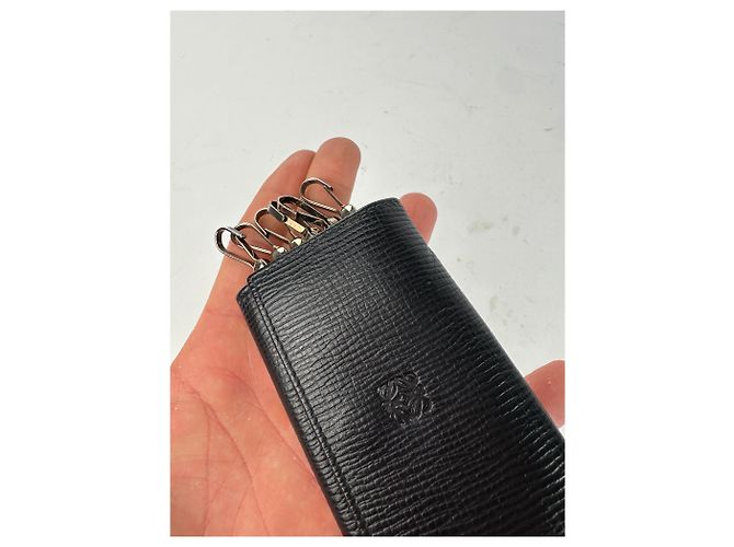 Vintage Loewe Leather Keychain Wallet Black - view 9