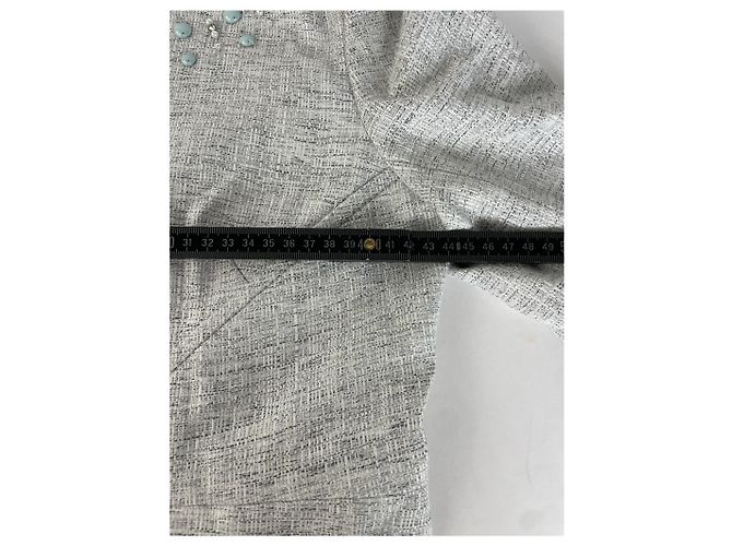 Vintage Courreges Tweed Jacke Hell Silber - Ansicht 10