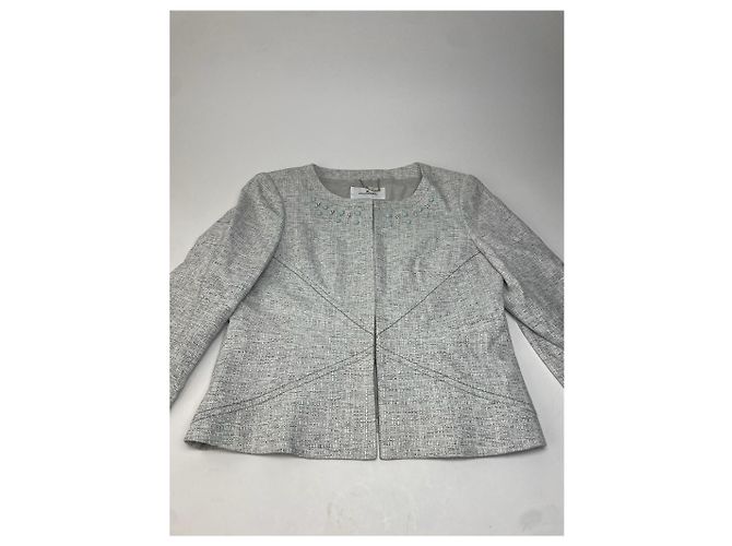 Vintage Courreges Tweed Jacke Hell Silber - Ansicht 13