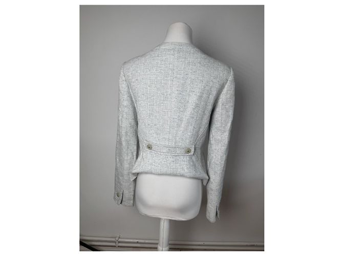 Vintage Courreges Tweed Jacke Hell Silber - Ansicht 3