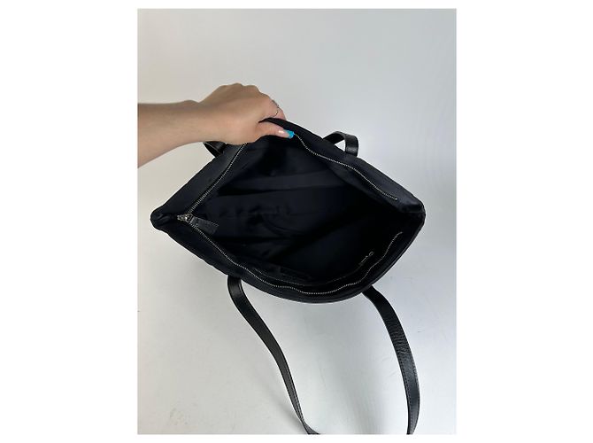 Vintage Courreges Nylon Tote Bag Schwarz - Ansicht 3