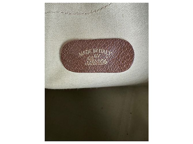 Vintage Gucci GG Canvas Weekender Tasche Beige Leder Monogramm - Ansicht 4