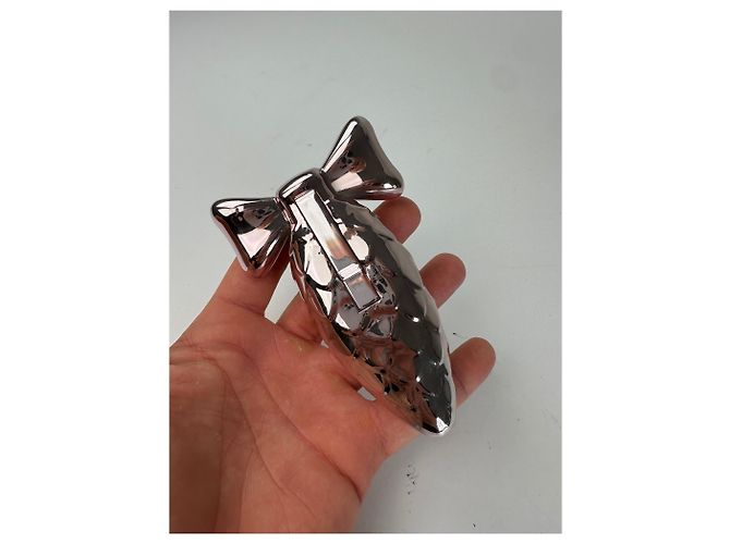 Miu Miu Pink Metal Bow-Shaped Decorative Object - view 2