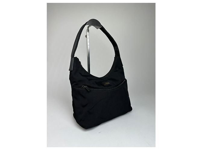 Borsa a tracolla Gucci in nylon nero con sacchetto protettivo - vista 7
