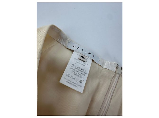 Céline Saia de lã Celine com mistura de creme e detalhe de fenda - vista 4