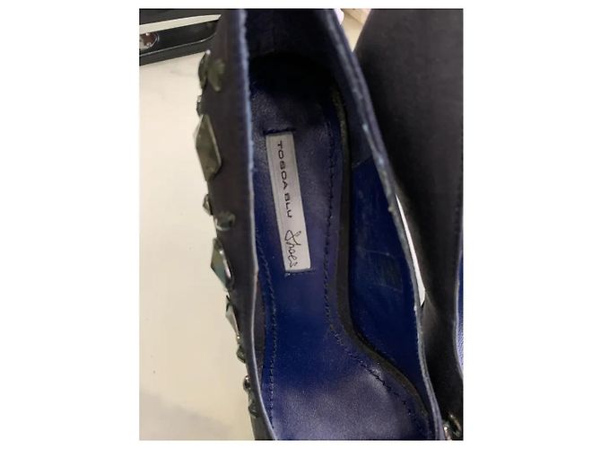 Tosca Blu Stilettos negros adornados con strass Azul marino - vista 3