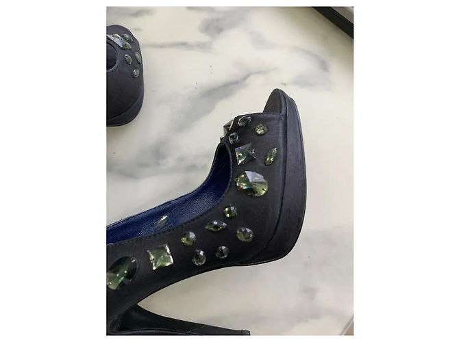 Tosca Blu Stilettos negros adornados con strass Azul marino - vista 4
