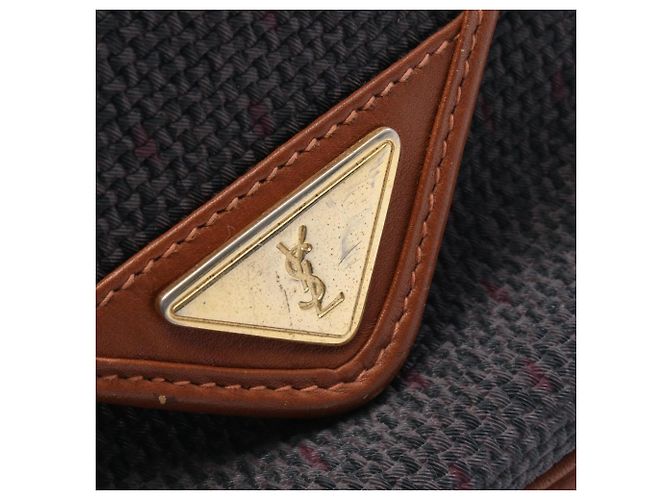Borsa a tracolla marrone e grigia Yves Saint Laurent - vista 11