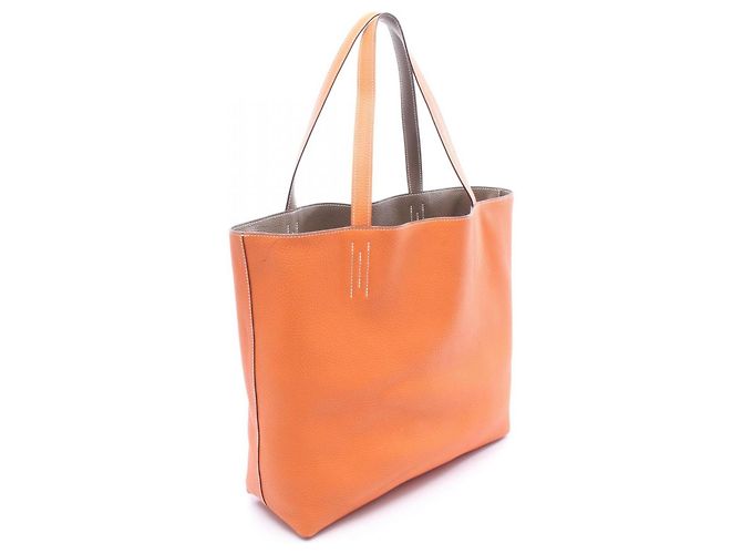 Hermès Borsa Tote Hermes Double Sens 45 Arancione - vista 2