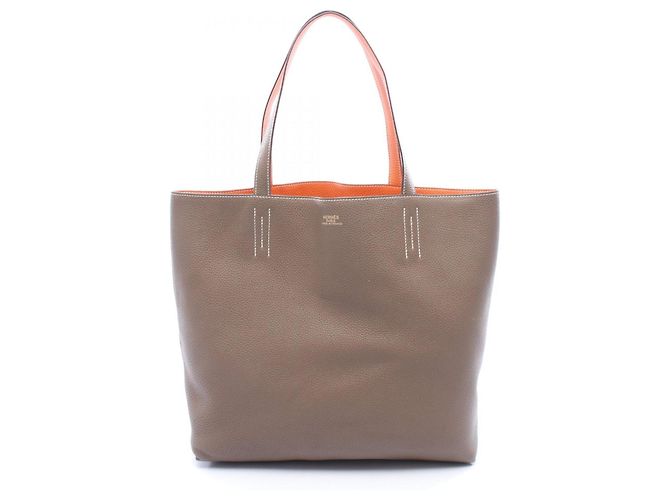 Hermès Borsa Tote Hermes Double Sens 45 Arancione - vista 6