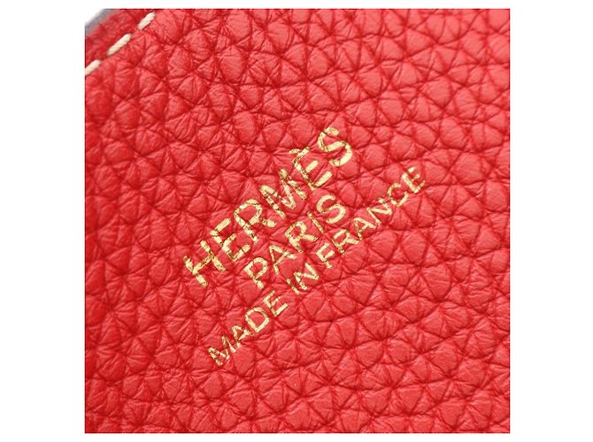 Hermès Borsa Tote Reversibile Hermes Double Sens 45 Rouge Casaque Rosso Arancione - vista 4
