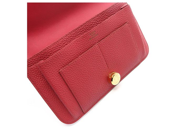 Hermès Portafoglio lungo pieghevole Hermes Dogon GM Duo Ruby Bordò - vista 11