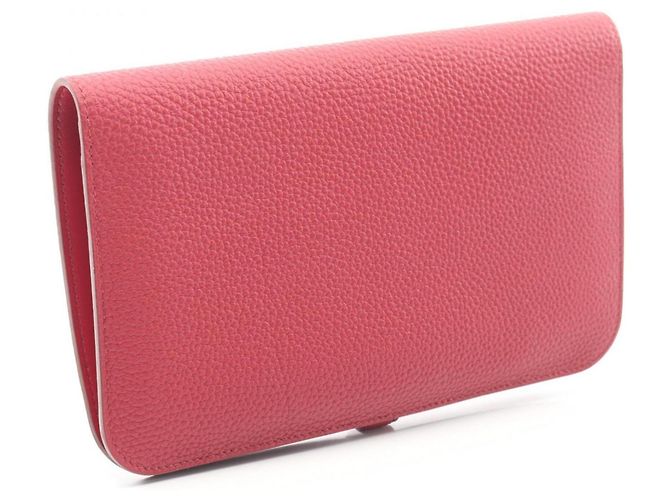 Hermès Portafoglio lungo pieghevole Hermes Dogon GM Duo Ruby Bordò - vista 2