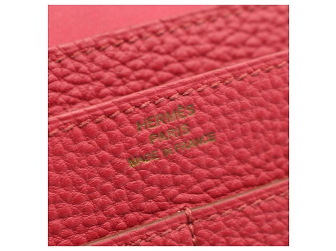 Hermès Portafoglio lungo pieghevole Hermes Dogon GM Duo Ruby Bordò - vista 4
