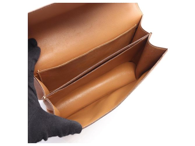 Hermès Borsa a Spalla Hermes Dolly Gold Marrone - vista 3