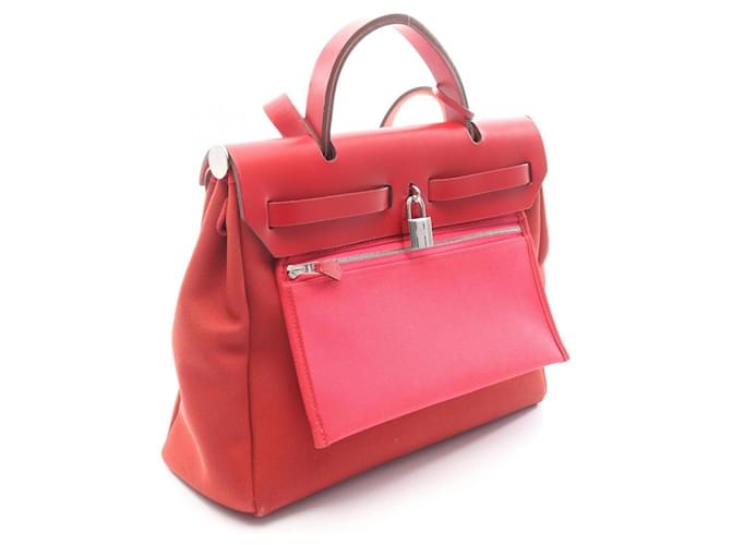 Hermès Borsa 2-Way Hermes Herbag Zip PM Rosa Rosso Bordò - vista 2