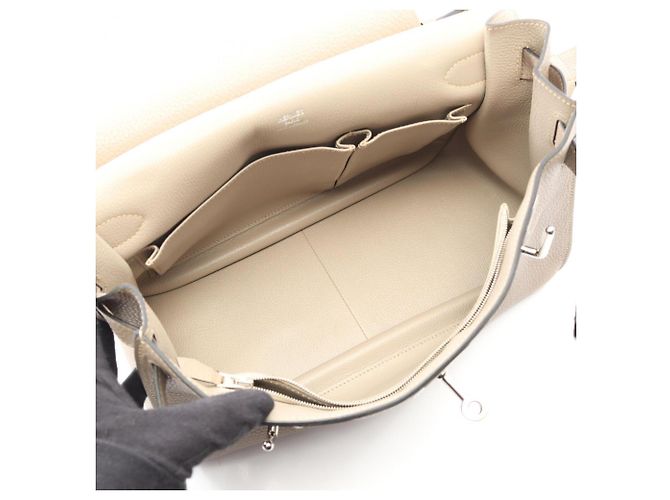 Hermès Borsa Hermes Jypsiere 34 Tourterelle Grey Beige - vista 3